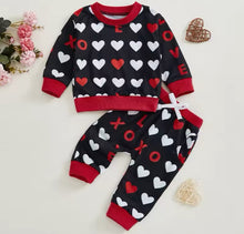 Load image into Gallery viewer, PREORDER: Valentine Girls Sweatshirt and Pant Set 12.23.24
