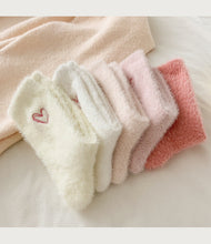 Load image into Gallery viewer, PREORDER: Fuzzy Valentine Heart Socks 12.23.24
