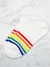 Load image into Gallery viewer, PREORDER: No Show Rainbow Striped Socks in Two Colors
