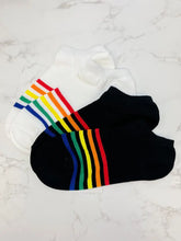 Load image into Gallery viewer, PREORDER: No Show Rainbow Striped Socks in Two Colors
