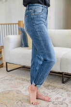 Load image into Gallery viewer, Corey Hi Rise Bleach Splash Boyfriend Jeans
