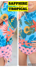 Load image into Gallery viewer, Oopsie Daisy Short Sleeve Rash Guard Swim Suits - Sizes 5-8
