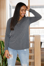 Load image into Gallery viewer, Lacey Long Sleeve V Neck In Gray
