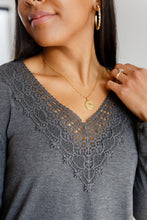 Load image into Gallery viewer, Lacey Long Sleeve V Neck In Gray
