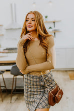 Load image into Gallery viewer, Hold Me Tight Ribbed Long Sleeve Top In Tan
