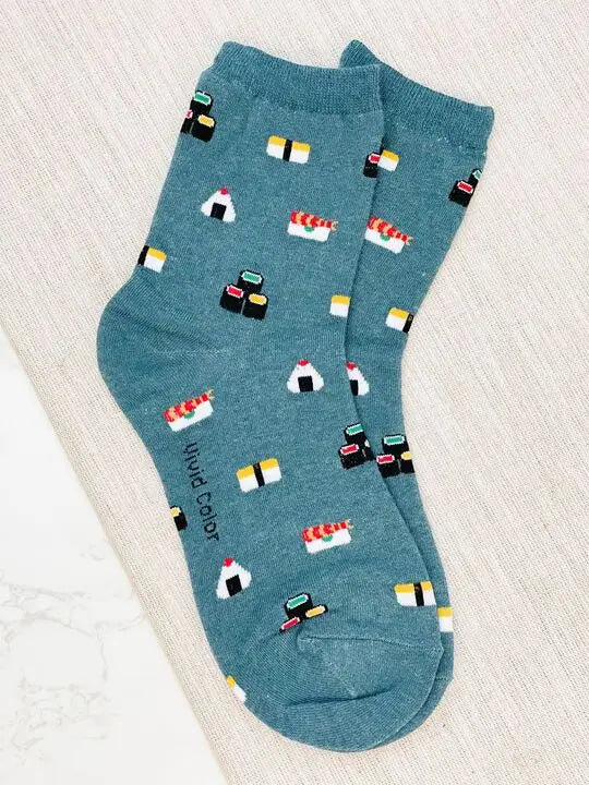 PREORDER: Sushi Printed Crew Socks